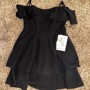 B Darlin Black Ruffled Tiered Cocktail Dress
